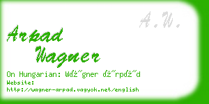 arpad wagner business card